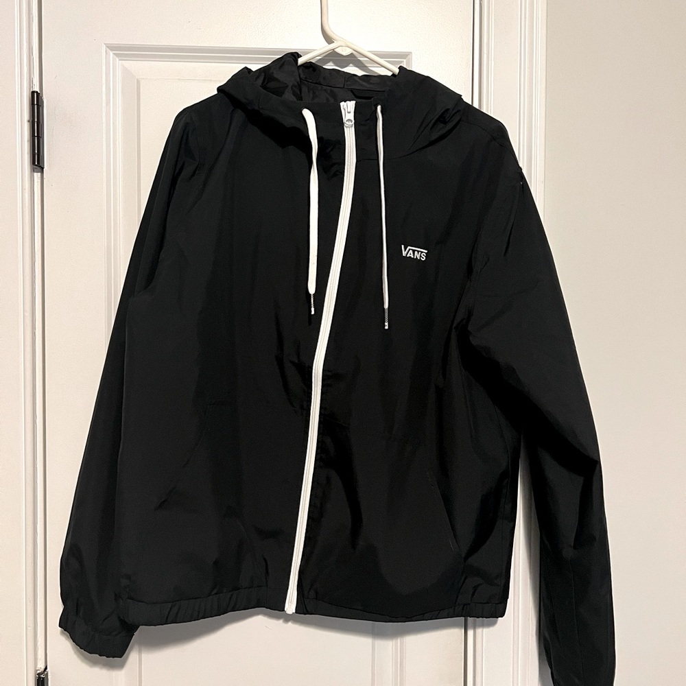 Hooded Vans zip up rain jacket